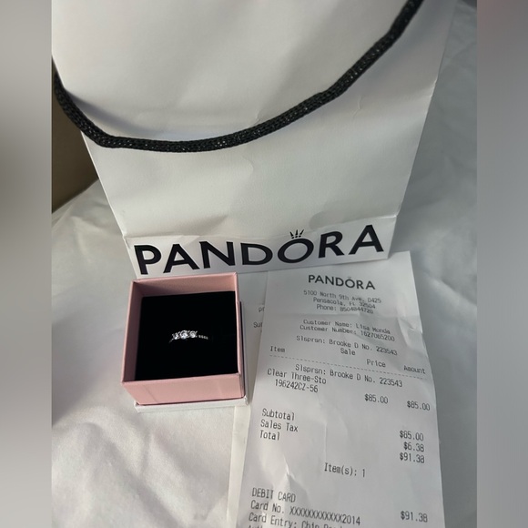 Pandora 3 stone ring - Picture 4 of 6